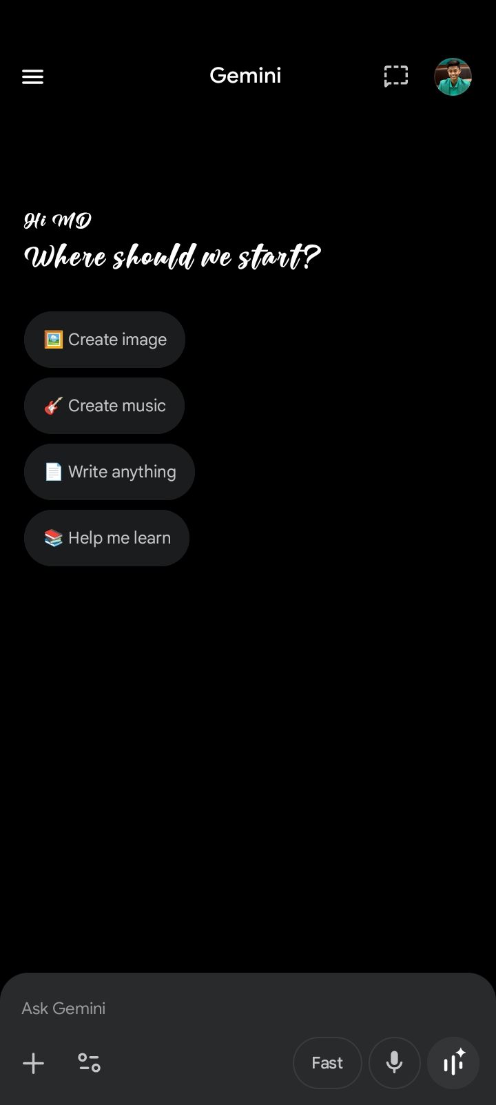 Google Gemini screenshot 1